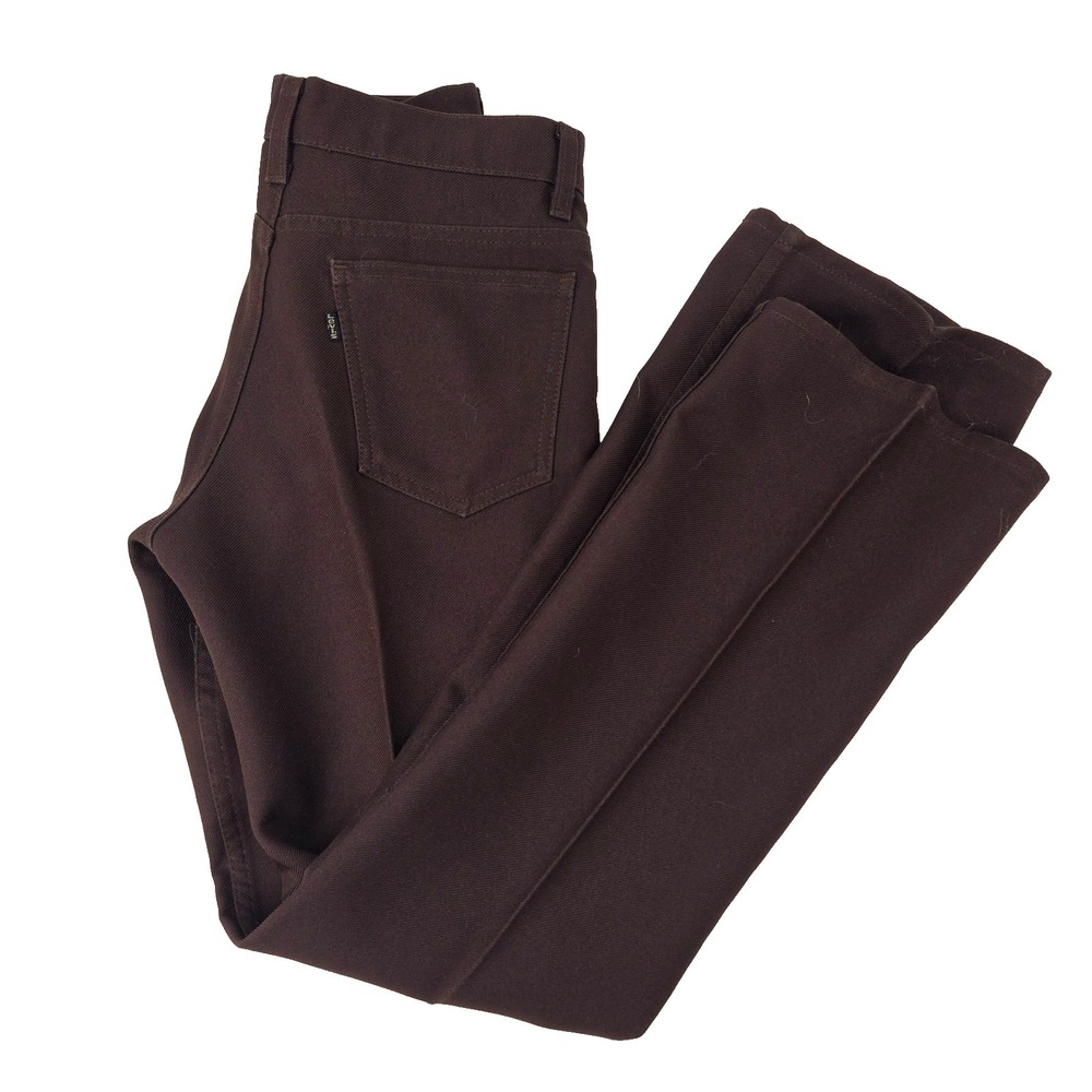 VTG Levis 517 Brown Polyester Black Tab Pants Tag 29x31 Fits 29x31 See Pics